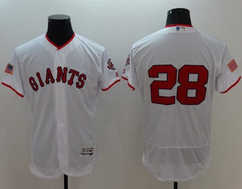 Giants #28 Buster Posey White Fashion Stars & Stripes Flexbase Authentic Stitched MLB jerseys - Click Image to Close